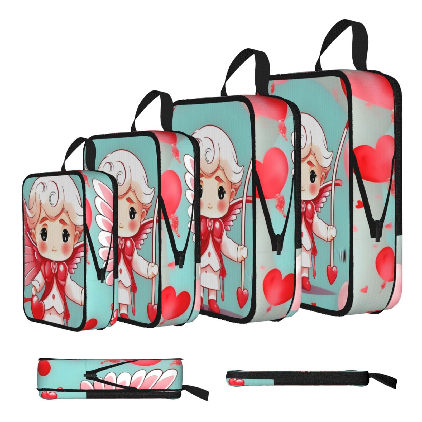 Cute loving boy Compression Packing Cubes 4 Piece Set