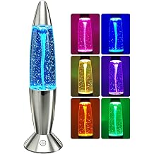 Tornado Lamp, 14-Inch Twister Hurricane Light Glitter Motion Light 7 Colors Touch Changing Night Light Relaxing Table Lamp for Home Bedroom Office Decoration Lighting Decor Silver