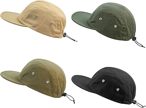 Miniatura 4 de Croogo Gorra de béisbol de ala plana clásica Snapback sombrero gorra Hip Hop estilo plano Bill Cap 4 panel camionero gorra en blanco Camper sombreros