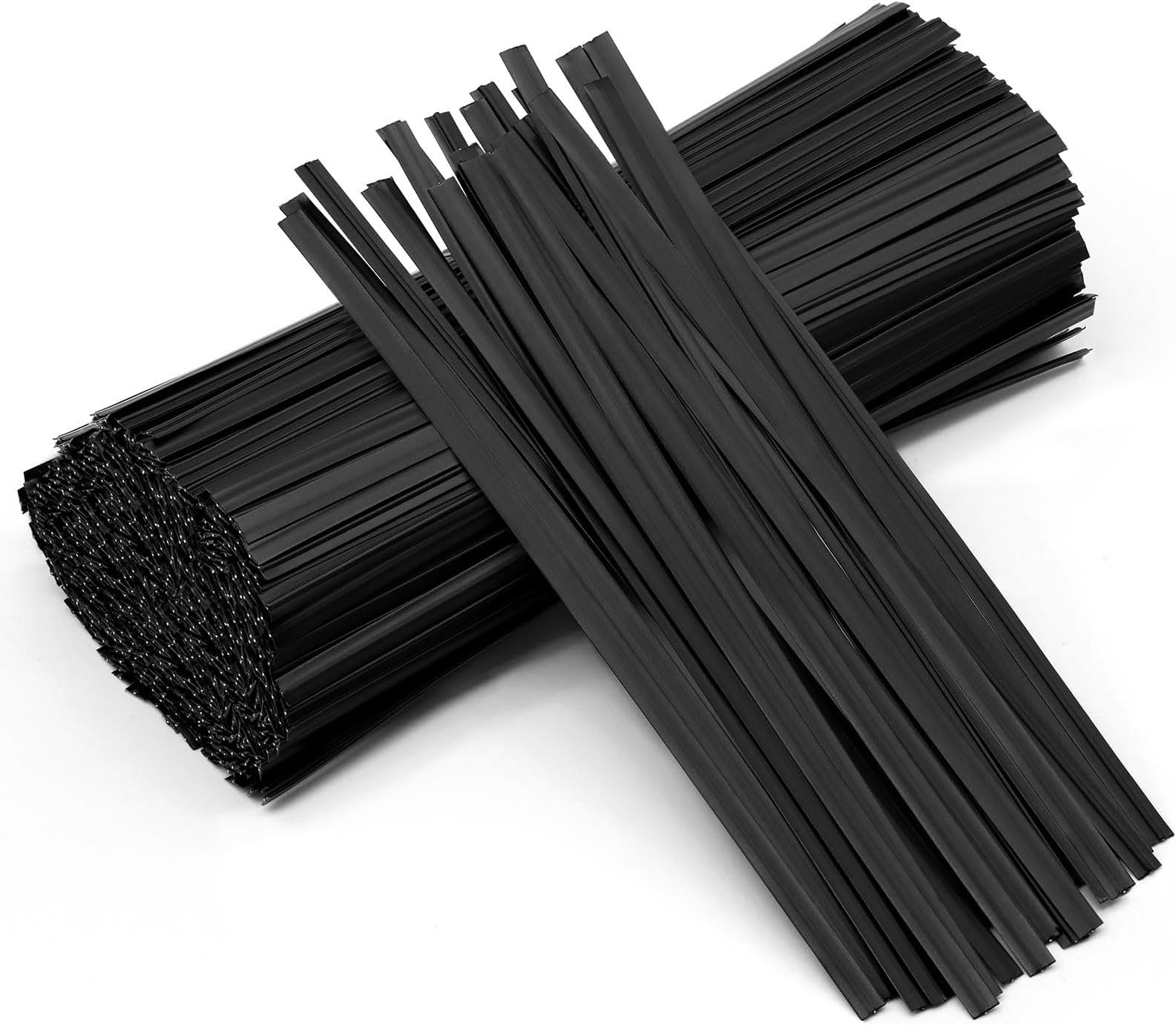 Easytle 400 Pcs Black Twist Ties, 5" Plastic Coated Metal Core, Reusable, Heavy Duty Bread Ties, Cable Ties, Cord Ties, Organizer, Office, Home, Garden