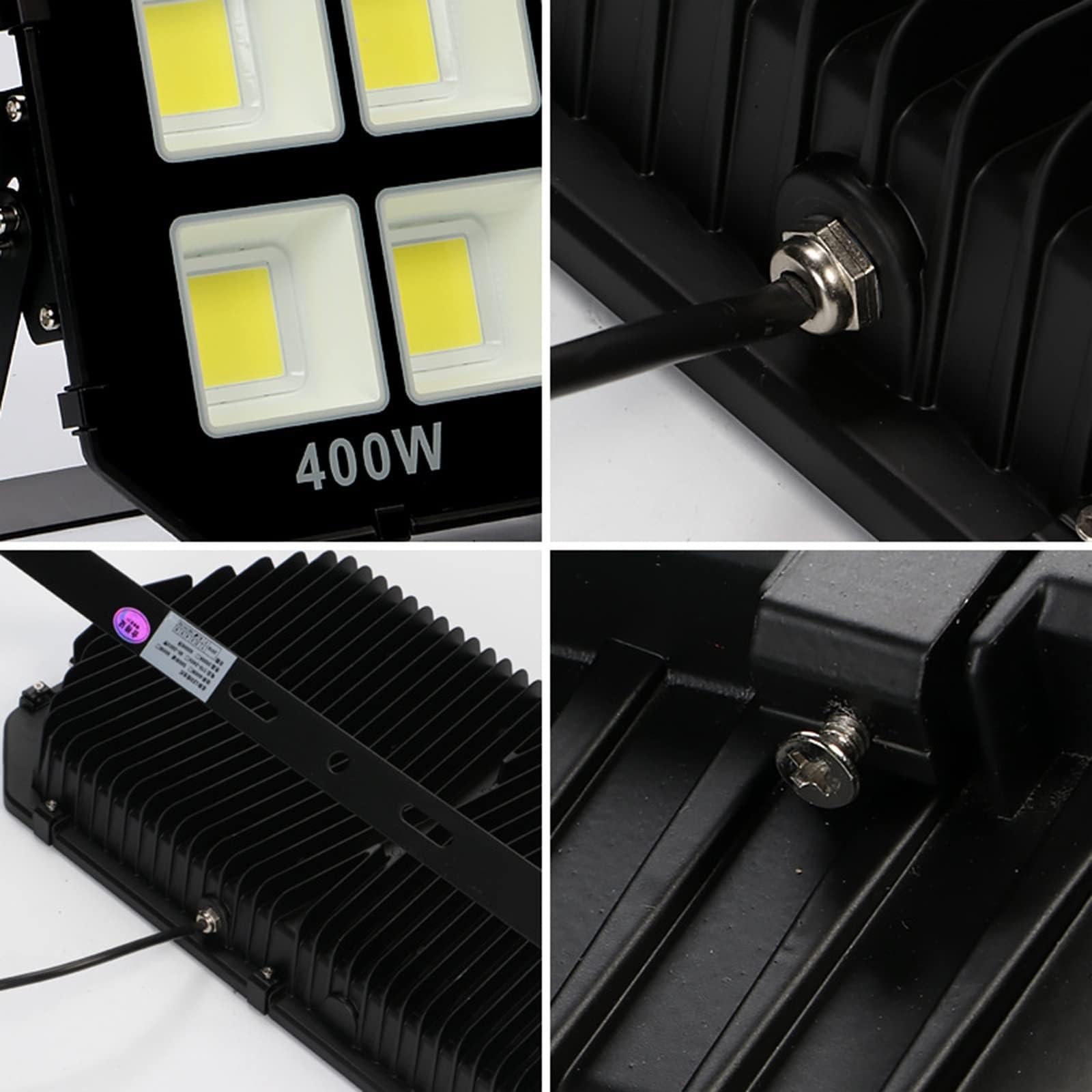 Foco LED 50W-600W, Luces de Seguridad Exteriores Impermeables IP65, Luz Blanca y Luz Cálida, Ideales para Campo Deportivo, Garaje, Jardín y Patio Trasero(Warm Light,200w)