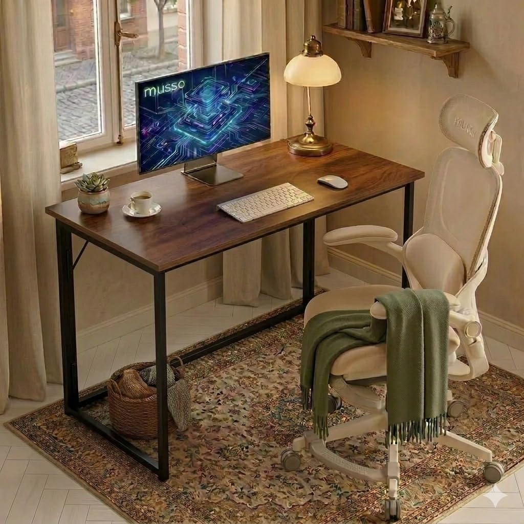 MUSSO F5 Scrivania Pieghevole 80 x 40 cm, Senza Montaggio, Marrone | Piano 80 x 40 cm, Pieghevole, Senza montaggio, Casa, Studio e Hobby
