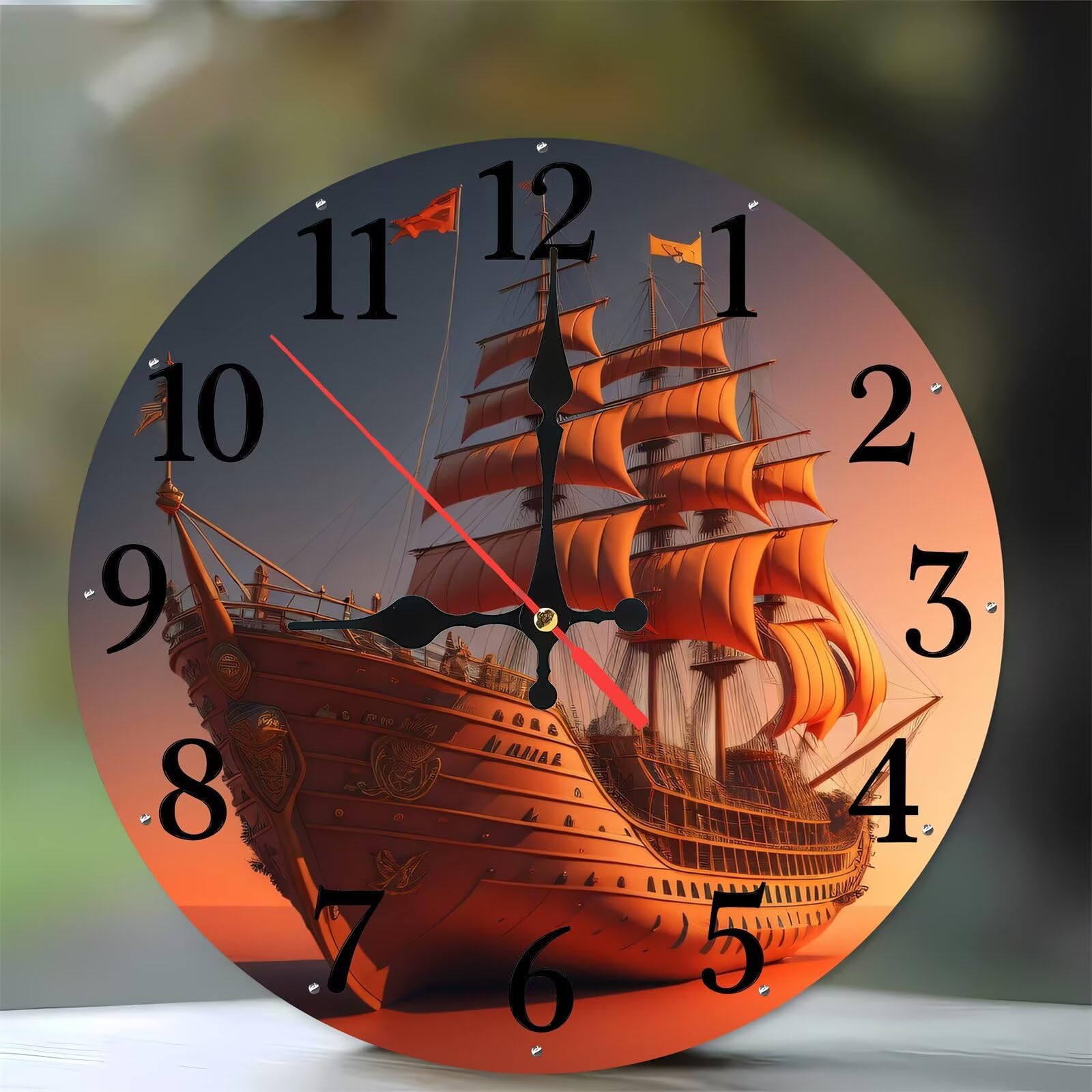Horloge murale de 35 cm cuisine chambre salon bois moderne