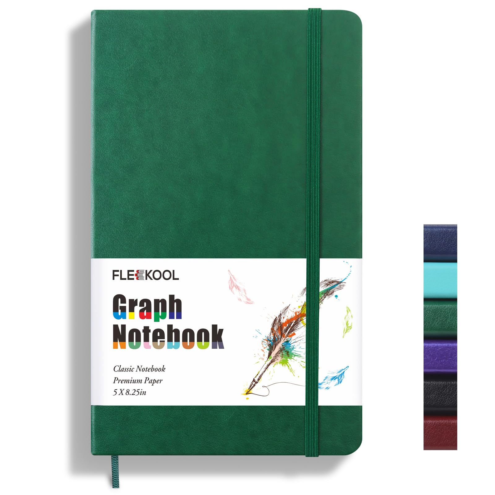 Amazon.com : FLEEKOOL Graph Paper Journal Notebook, Leather Graph Grid ...