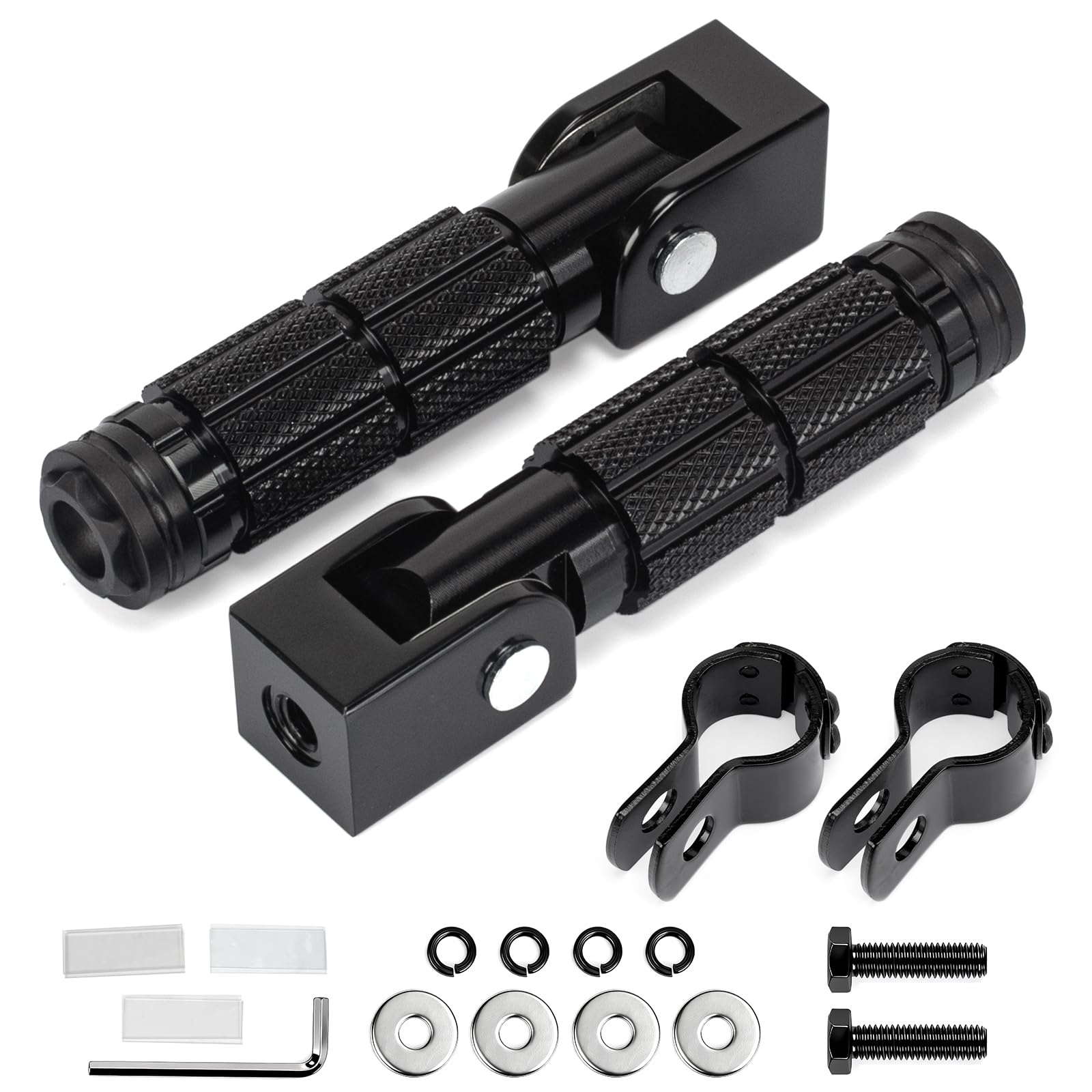 Photo 1 of BEAROLNE M8 Motorcycle Foot Pegs CNC Upgraded Foldable Footpegs Anti-Skid Footrest for Yamaha Honda Suzuki Aprilia Electric Car Dirt Pit Bike Motorbike Mini Bike Passenger Pedals (Black)