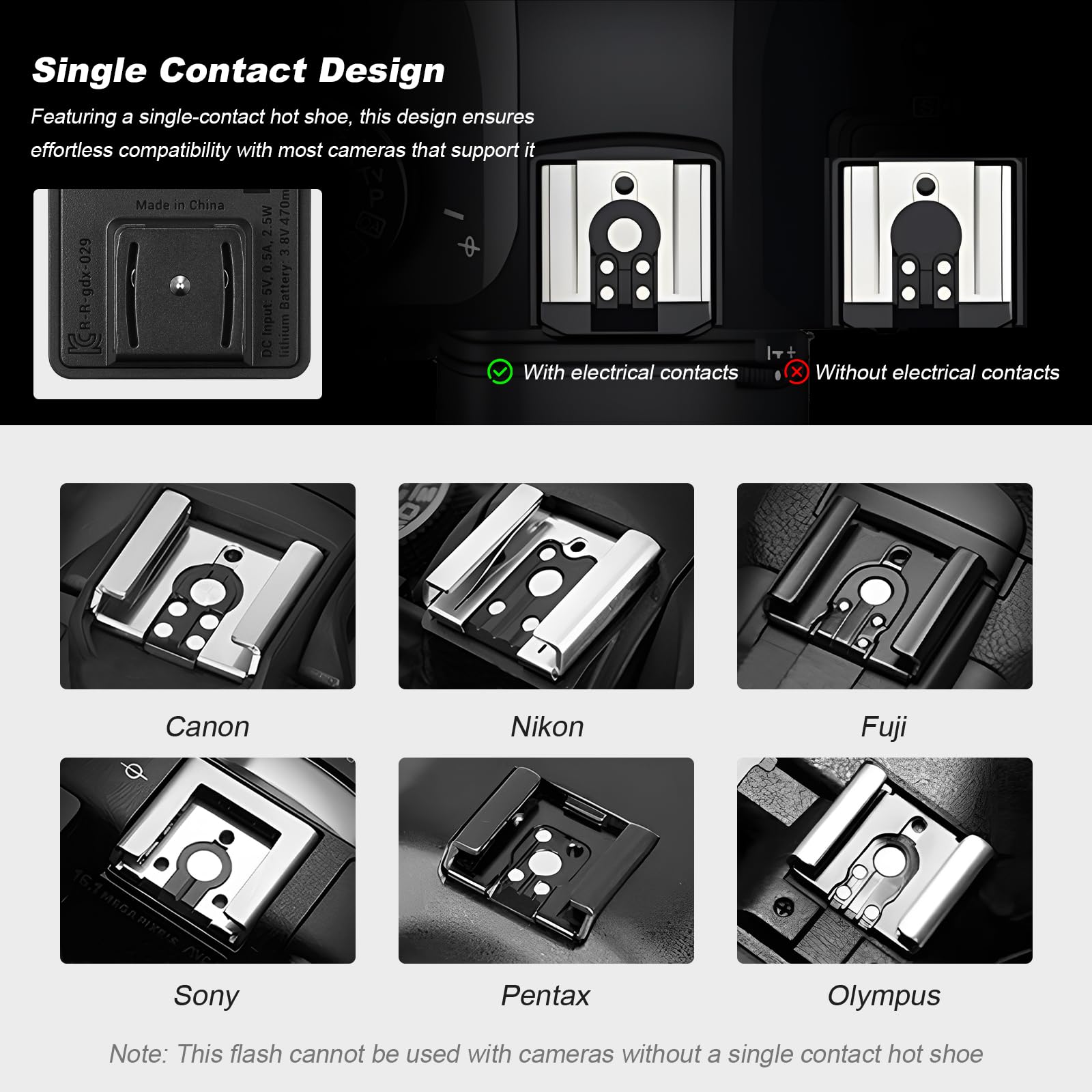 Godox iM20 Mini-Kamerablitz Flash Speedlite - 470 mAh/Type-c Charge/440 Full-Power Blitze/3s Recycle Times/5 Power Levels/Manual,Kamerablitz für Sony zve10/zv1/Sony a7iii/Ricoh gr3/Fujifilm f1 etc.