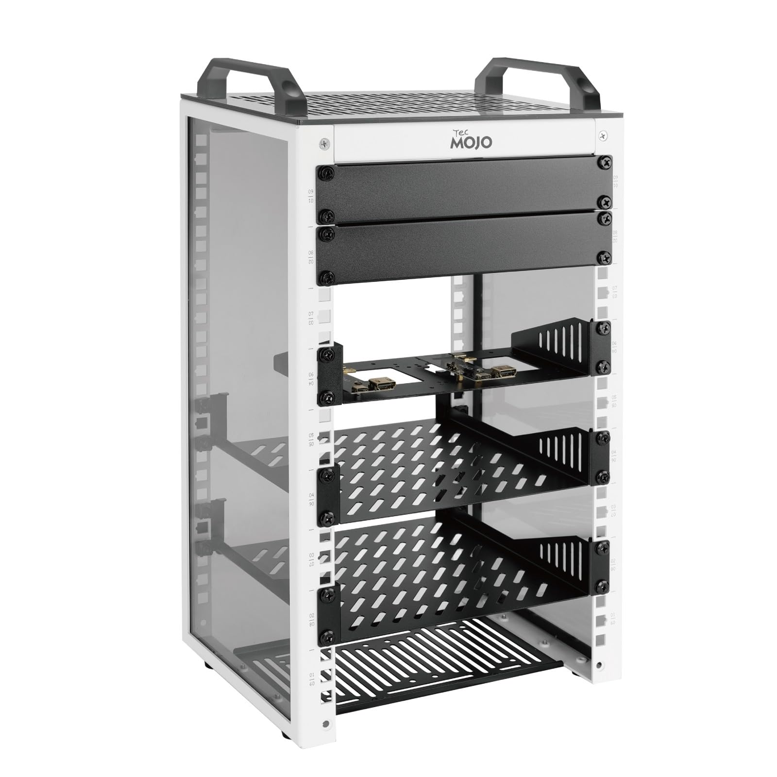 Armoire Réseau 10 Pouces 9U Mini-Rack de Bureau 200mm Blanc pour SBC NAS Serveurs
