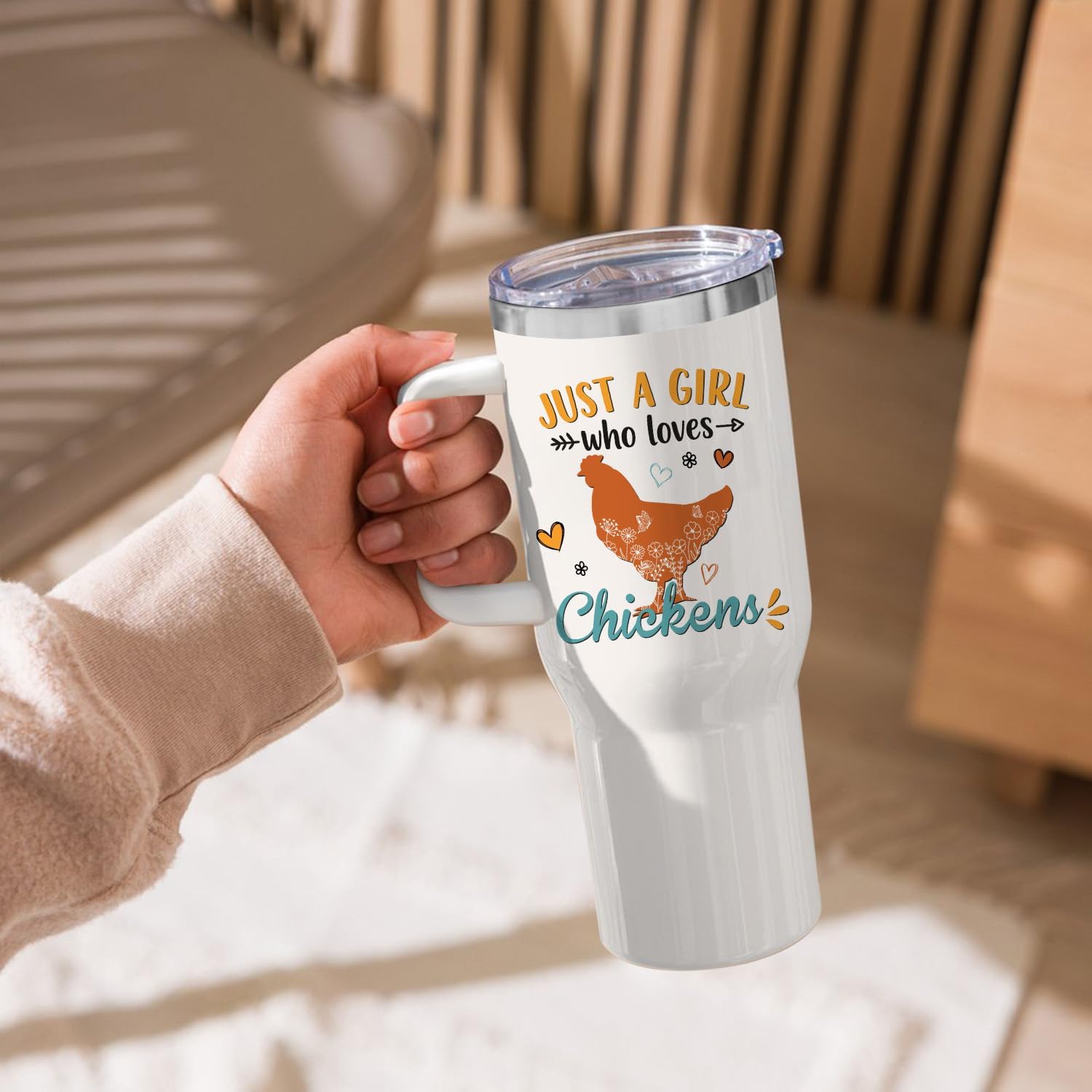 Chicken Tumbler for Chicken Lover,40 oz Vacuum Insulated Travel Coffee Mug Cup - Image 3