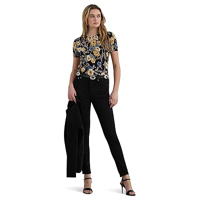 Lauren Ralph Lauren Petite Floral Cotton Blend Short Sleeve Sweater Women