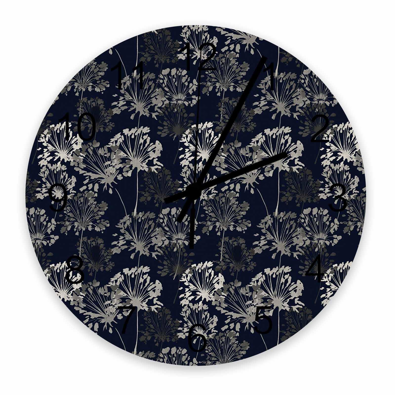 Grande horloge murale bleu foncé décoration champêtre pour cuisine et salle de bain