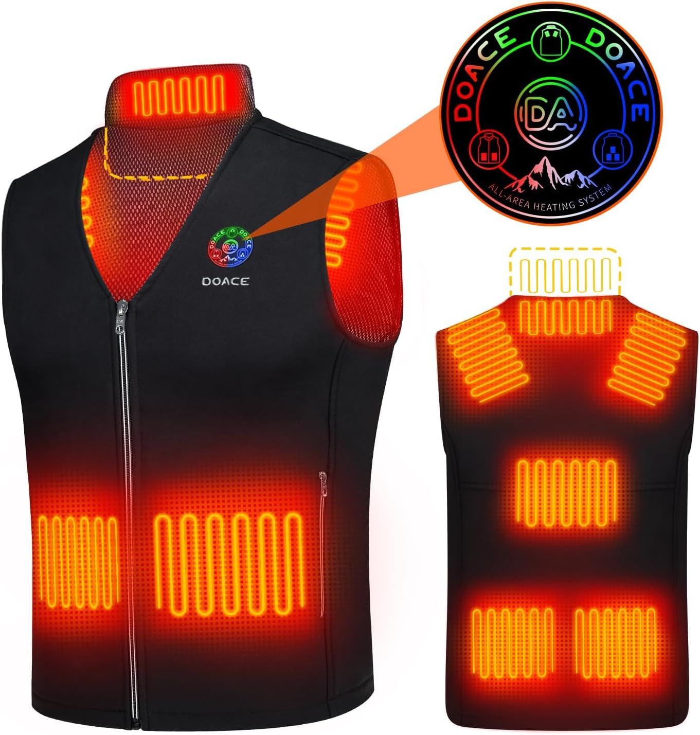 DOACEUpgraded Heated Vest for Men and Women, Smart heated Jacket, Battery Not Include