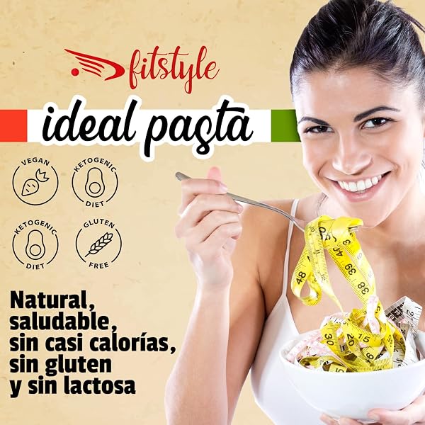 (x6) Pasta Konjac FITstyle | Konjac | Sin calorías | Saciante | Escurrir, aliñar y listo (6 x Spaghetti) - 2