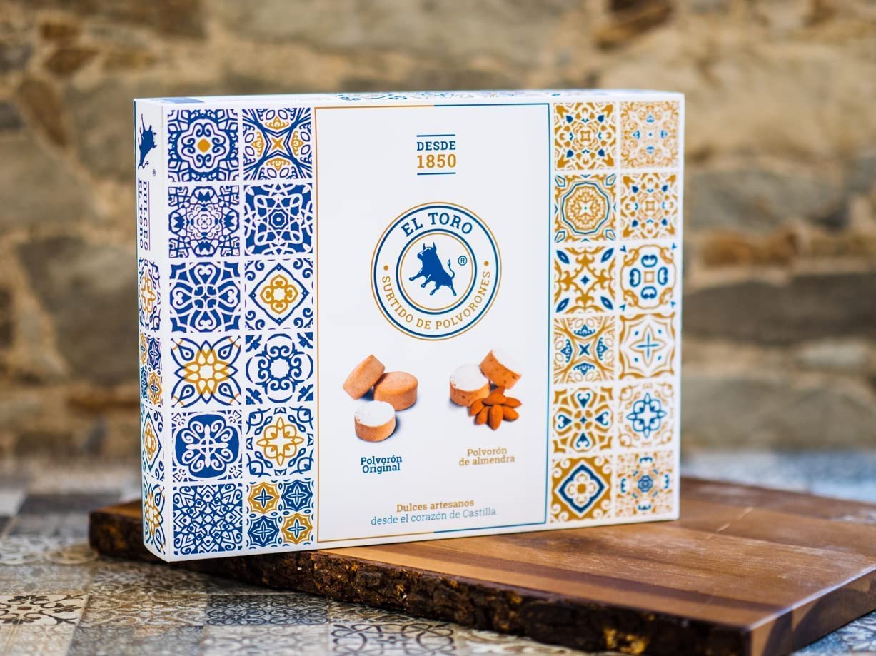 El Toro - Surtido de Polvorones el Toro Almendra y Original - estuche 500 gramos - Valladolid (Tordesillas) - elaborados con almendras y harina- dulces Navidad - receta tradicional