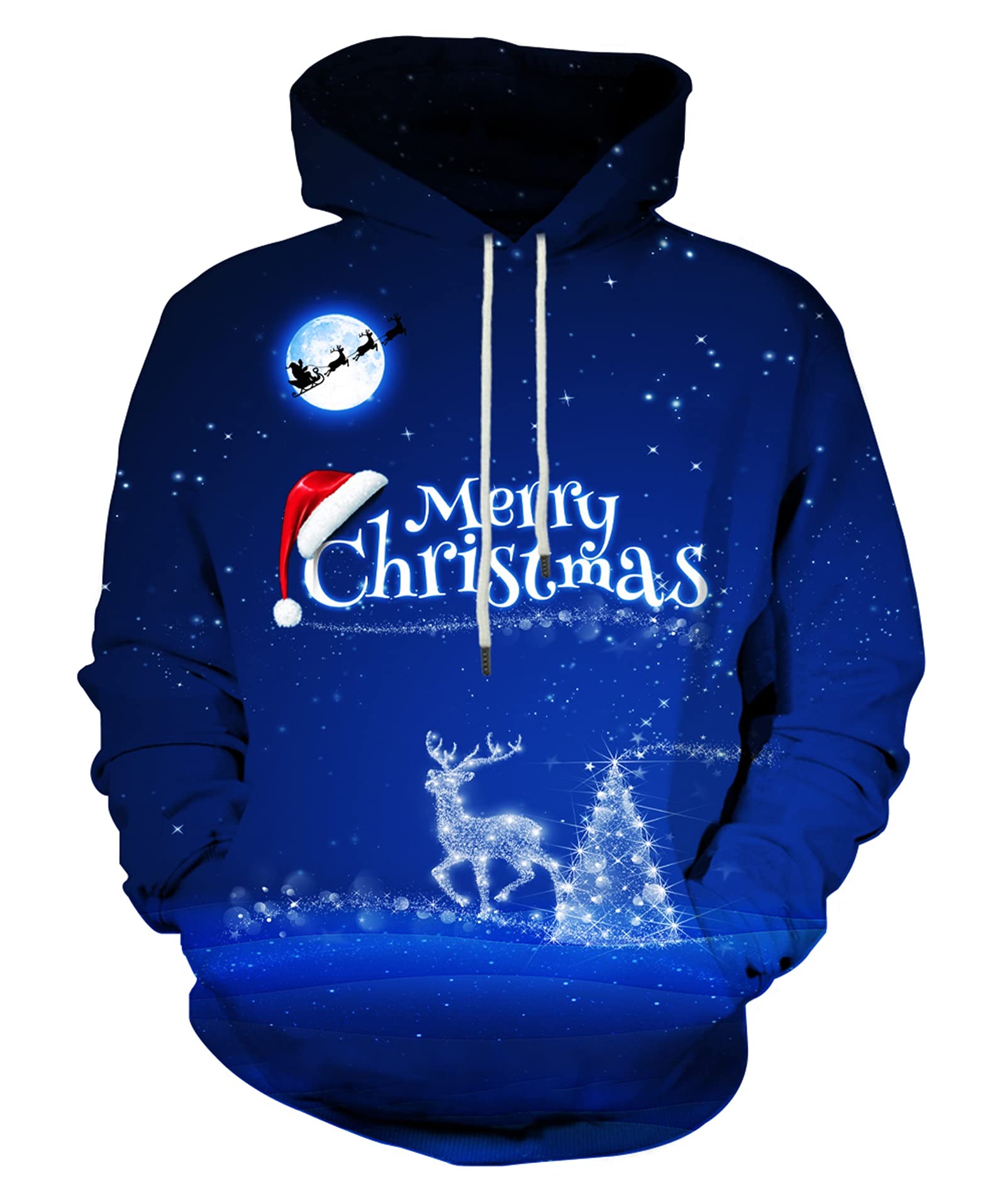 Sudadera con Capucha Feliz Navidad Sweatshirt para Camping