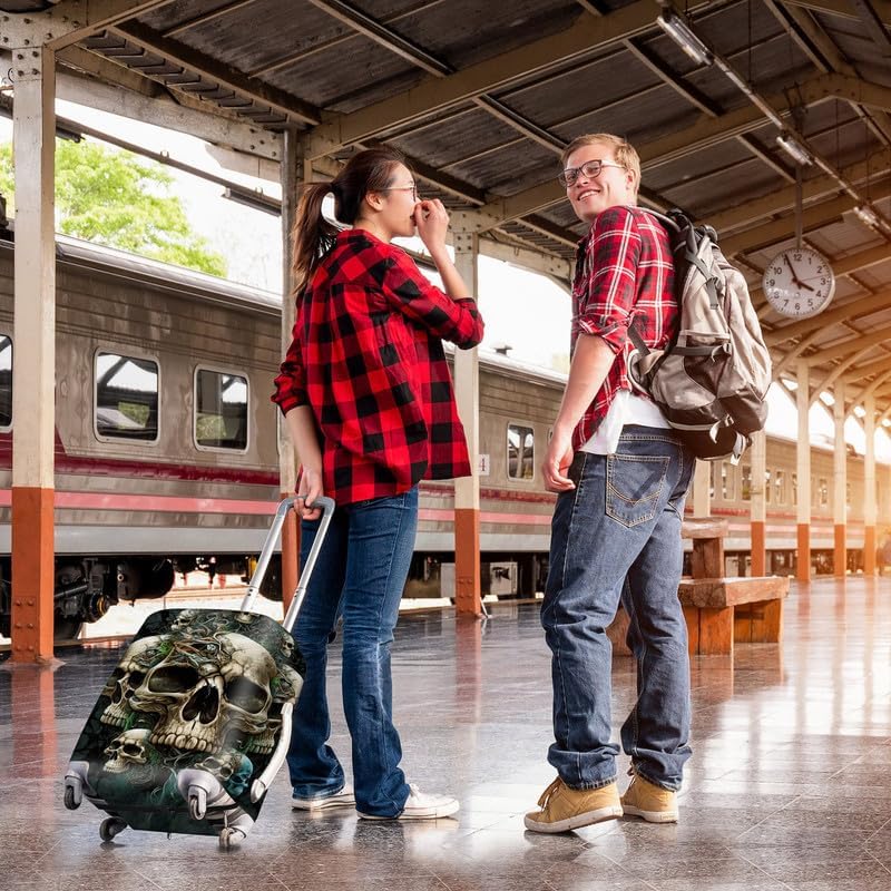 FUYOCWE Luggage Covers for Suitcase TSA Approved,Elastic Washable Suitcase Cover Protector,Skulls Gothic Art Luggage Cover Sleeve Wrap for 30 31 32 Inches Suitcase Travel Accessories