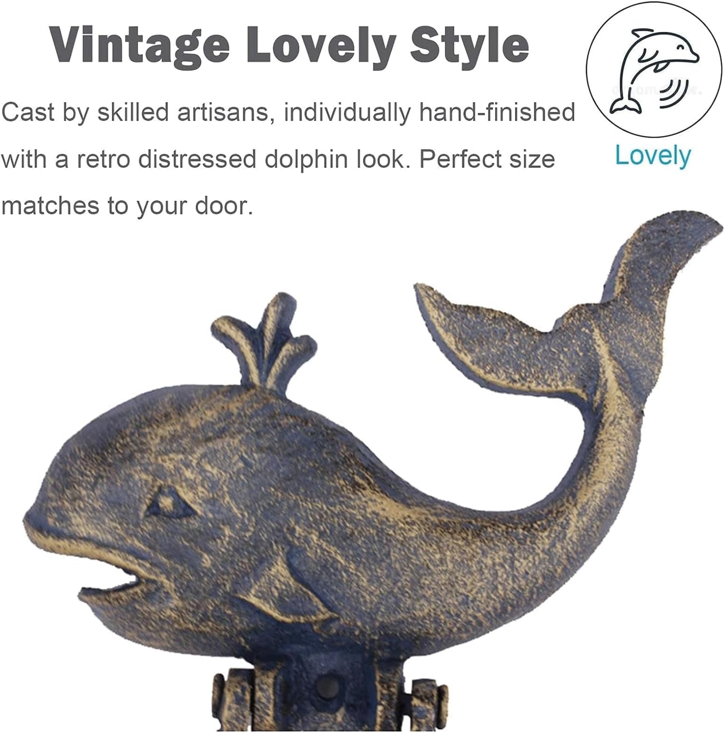 Door Knocker Cast Iron Door Knocker Lovely Dolphin Door Knock Classic Design Door Ring Knocker Vintage Front Door Doorknocker Unique