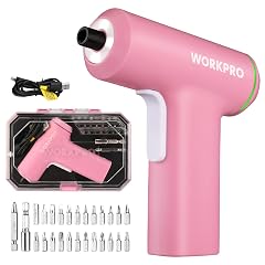 WORKPRO Electric Cordless Screwdriver Set 4V USB Rechargeable Lithium-ion Battery Power Screwdriver Kit with LED Light Screw Gun