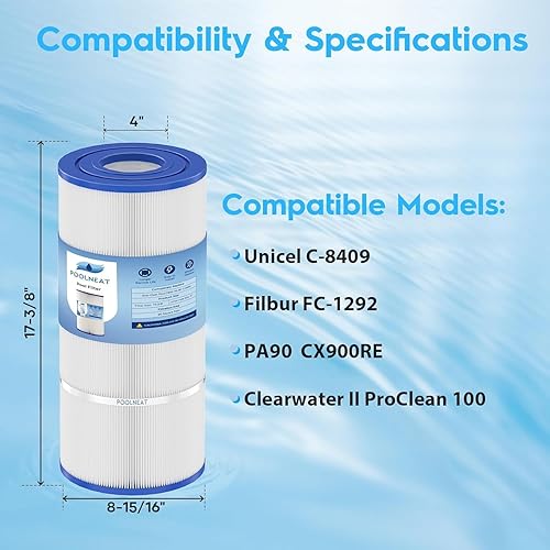 Miniatura 2 de Cartucho de filtro de piscina C900 de repuesto para Hayward CX900RE, FC-1292, C-8409, PA90, Posi-Clear PXC-95,90 pies cuadrados, paquete de 1