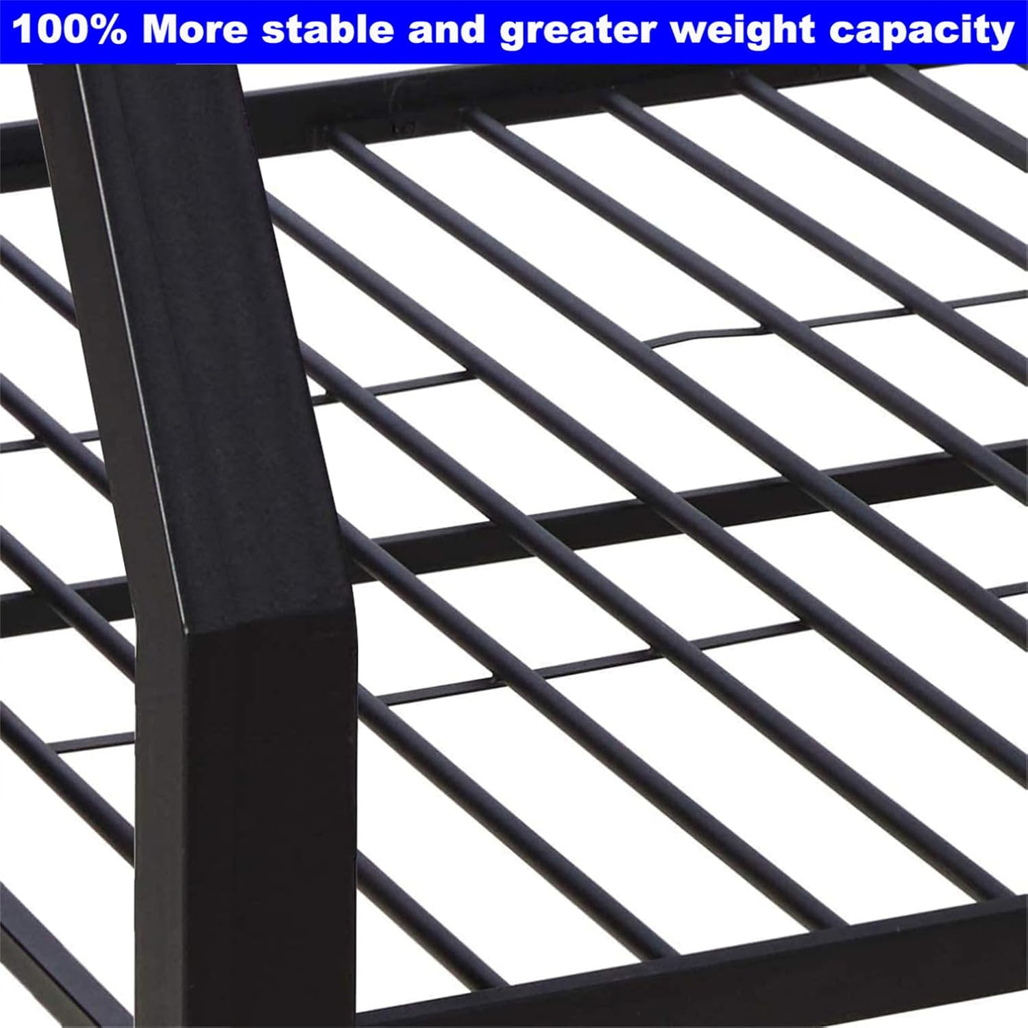 Upgraded Version Thicken Metal Full XL Over Queen Bunk Bed, Best Industrial Style Heavy Duty Bunk Beds Frame with Side Ladder and Safety Guard Rails for Kids, Adults (Full XL/Queen)