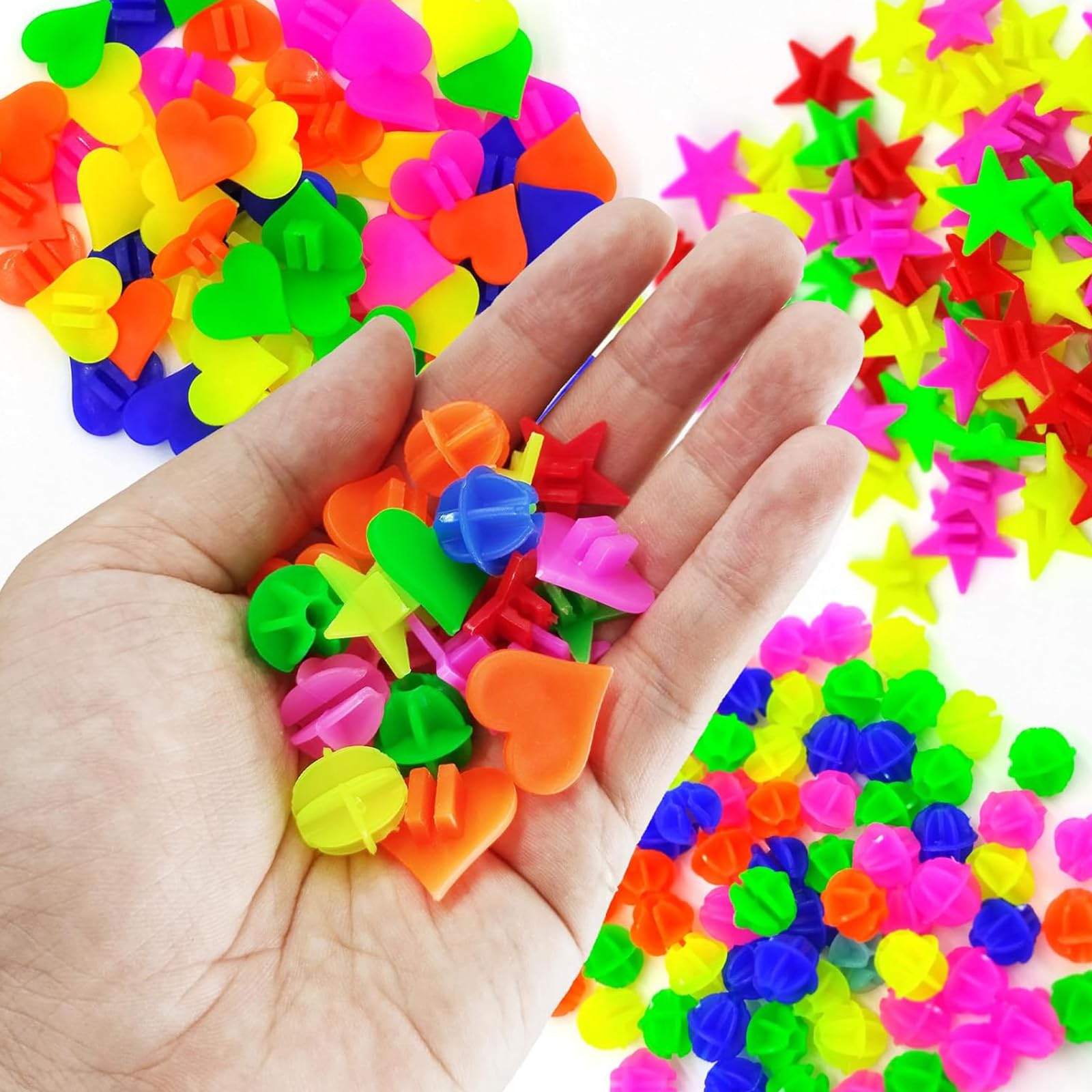 Kit De 108 Perles Pour Rayons De Vélo Enfant – étoiles, Cœurs, Rondes – Montage Sans Outils, Universel