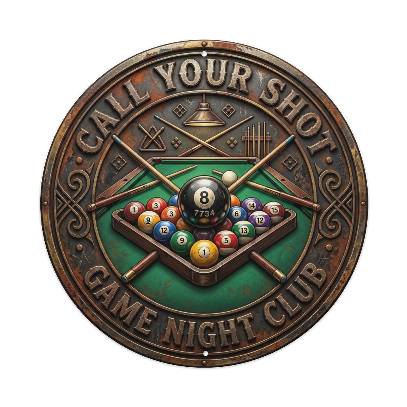 Cwbufd Vintage Style Call Your Shot Game Night Vintage Metal Tin Sign Plaque Wall Decor For Cafe, Club Bar, Office, Garden Metal Poster 8X8inch