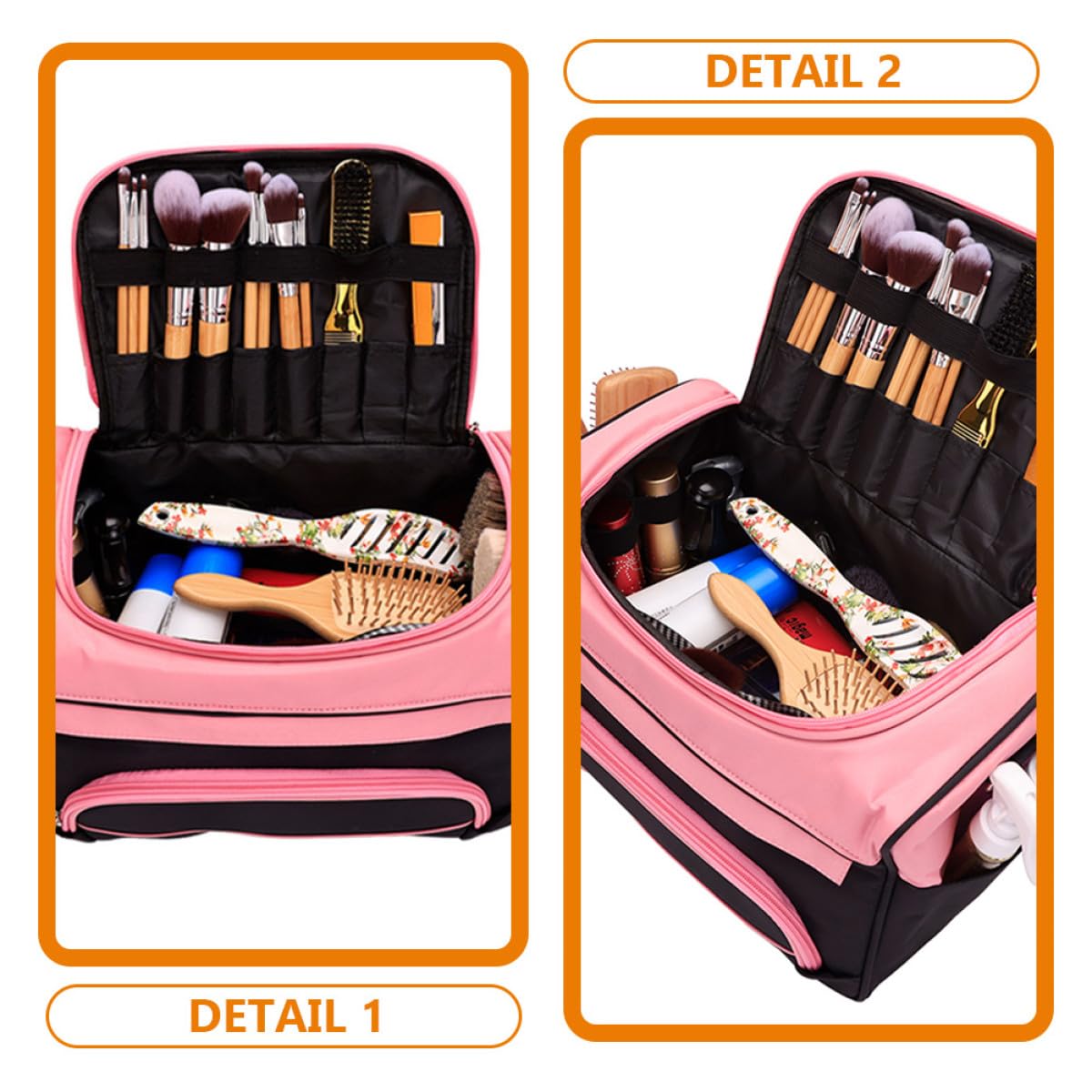 Toyvian Große Friseurtasche aus Oxfordstoff mit Metallteilen Multifunktionaler Organizer für Haarstyling Werkzeuge Robust und Leicht Zugänglich für Reisen und Outdoor Einsatz