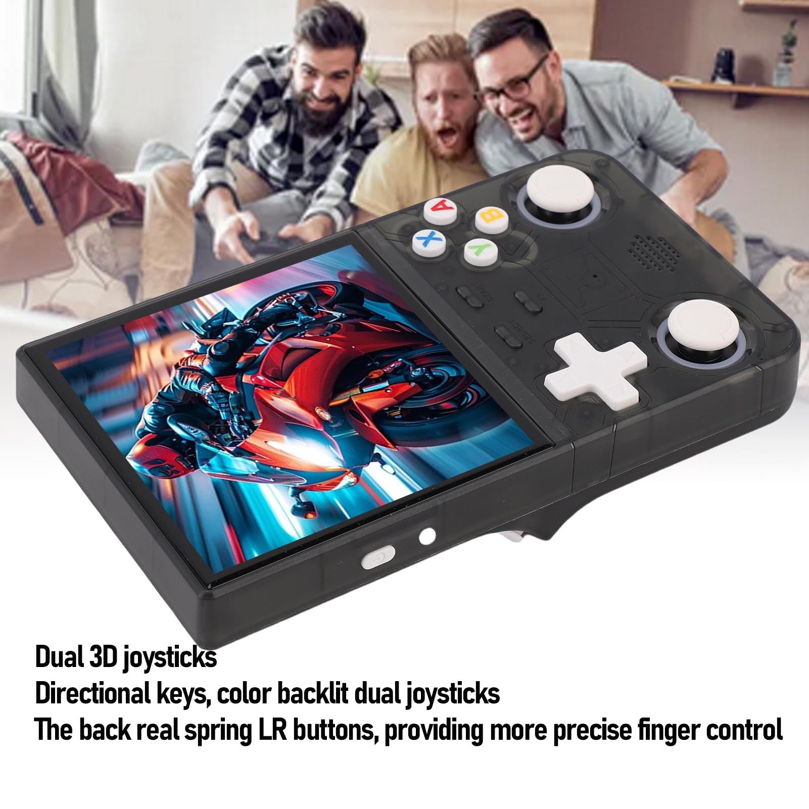 RASTKY Console di Gioco Portatile Open Source con Ad Alta stabilità e Batteria a Lunga Durata, per Appassionati di Giochi, Schermo da 4 Pollici 720x720, Batteria LiPo Trasparente (128G)
