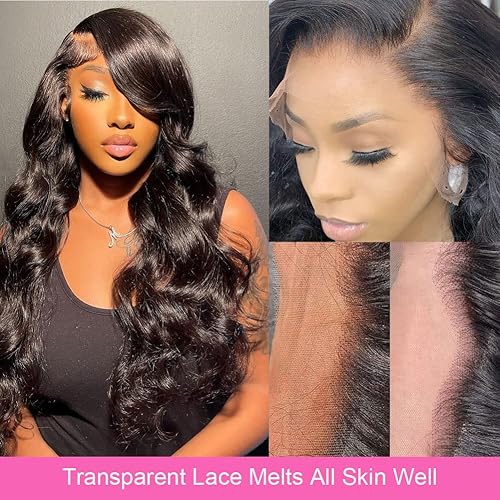 Miniatura 3 de Pelucas de cabello humano ondulado con encaje frontal de 28 pulgadas, prearrancadas con abuelitos, 13x4, transparente, sin pegamento, pelucas de