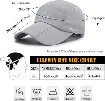 2 Pack Unisex Baseball Cap Foldable Sports Hat with UPF 50+ Runing Hat
