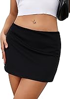 Danysu Stretchy Mini Skorts Low Waist Skirt with Built-in Shorts & Side Slit - 2025 Activewear for Sports & Outings