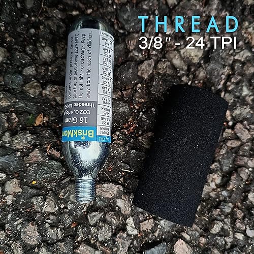 Miniatura 5 de Cartuchos de CO2 roscados de 0.66 oz  para todos los infladores de neumáticos de bicicleta de CO2 con conexión roscada  Recarga para neumáticos de