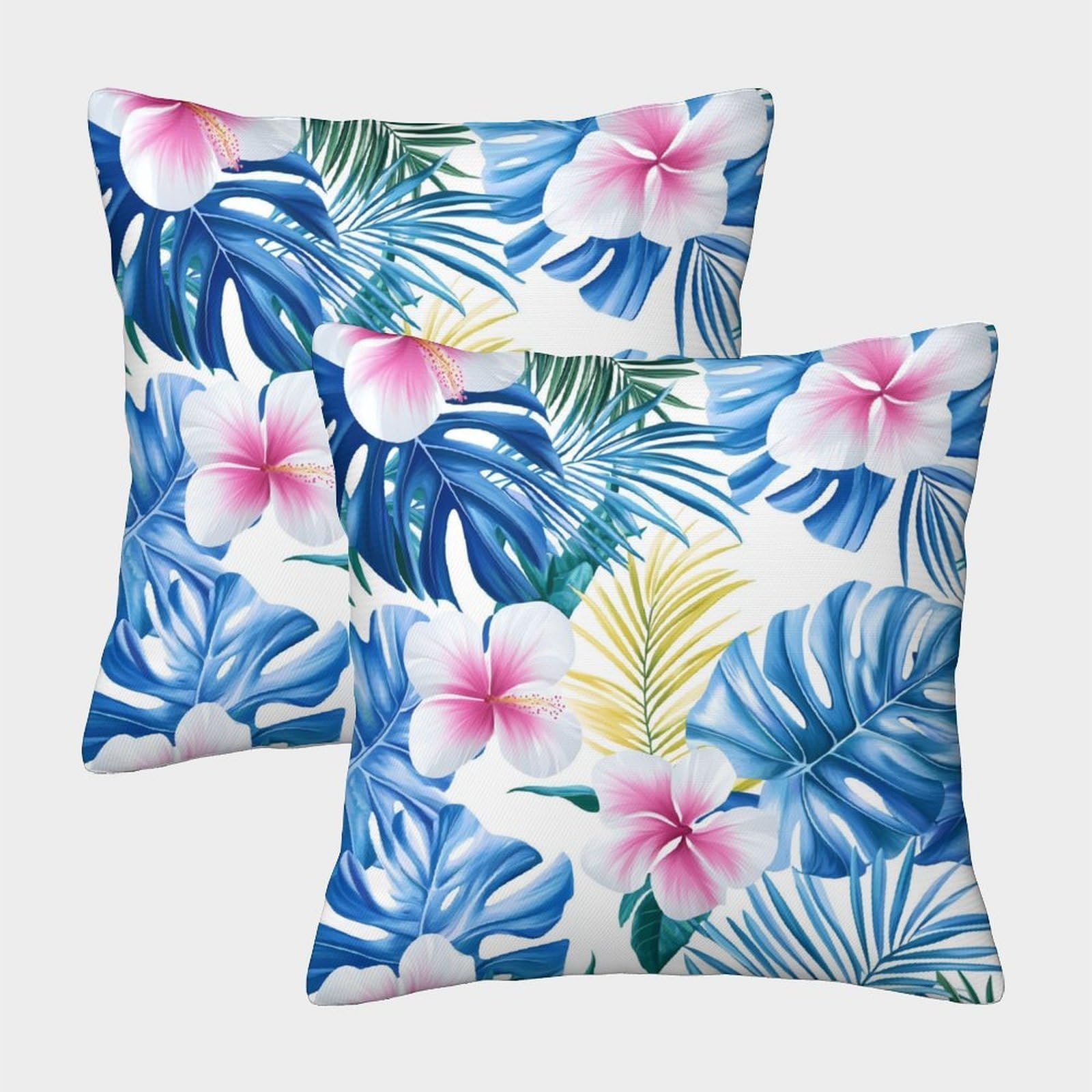 kaiyun 2 Pack Beautiful Flowers,Tropical Palm Leaves Pillow Case 40x40cm 3D Printing Cushion Cover,home Decoration Sofa Cushion