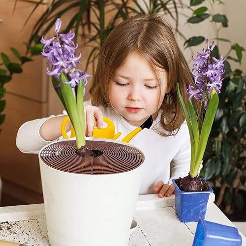 Miniatura 4 de YGAOHF 5 fundas de rejilla para macetas de 20.8 pulgadas, cubierta de rejilla cortable con 60 estacas, protector de suelo grande de plástico para