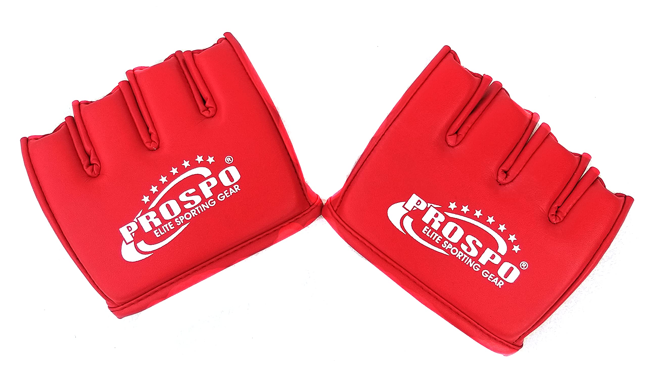 Prospo Knockout Knuckle Gloves, Knuckles for Boxing, Boxing Training,Speed, Sports Punch Mitts, Padded Cut Finger - (Red) One Size Fits All
