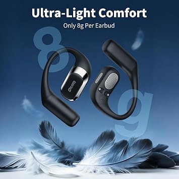 OHAYO Open Ear Headphones,Over Ear Earbuds with Ergonomic Earhook,Bluetooth Headphones 5.4 with Smart Digital Display,40H Playtime,IPX6 Waterproof,Touch Control Operate Fit Cycling,Running,Workout
