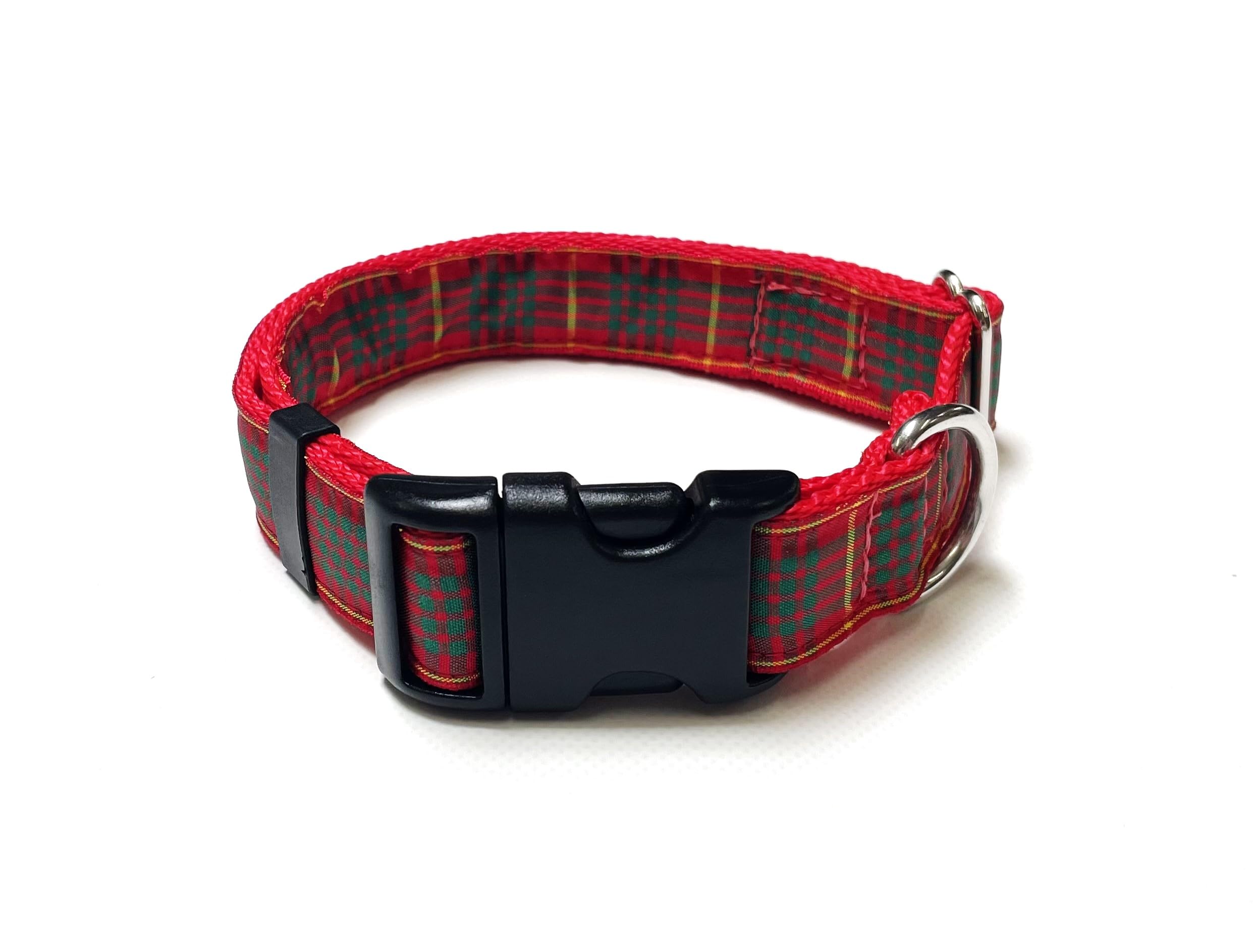 Tartan Dog Collar 25mm Wide Adjustable Comfortable Collar Small Medium Large All Dog Breeds (Small (10" - 16"), 11. Cameron)
