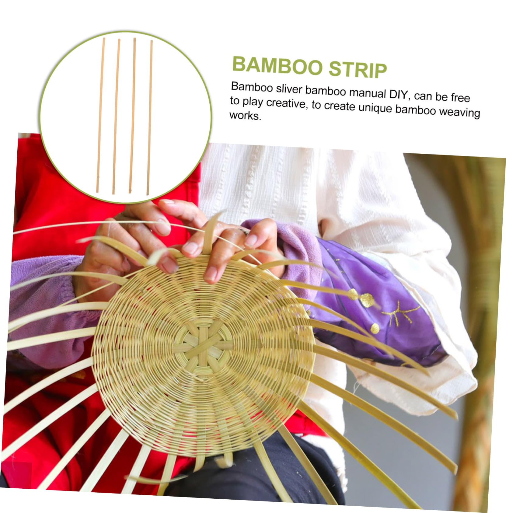 Housoutil 4pcs Silk Slices Crafts Strips Weaving Strip Wicker Weaving Material Basket Making Supplies Thin for Woven Basket Reeds Coil Woven Material Light Green