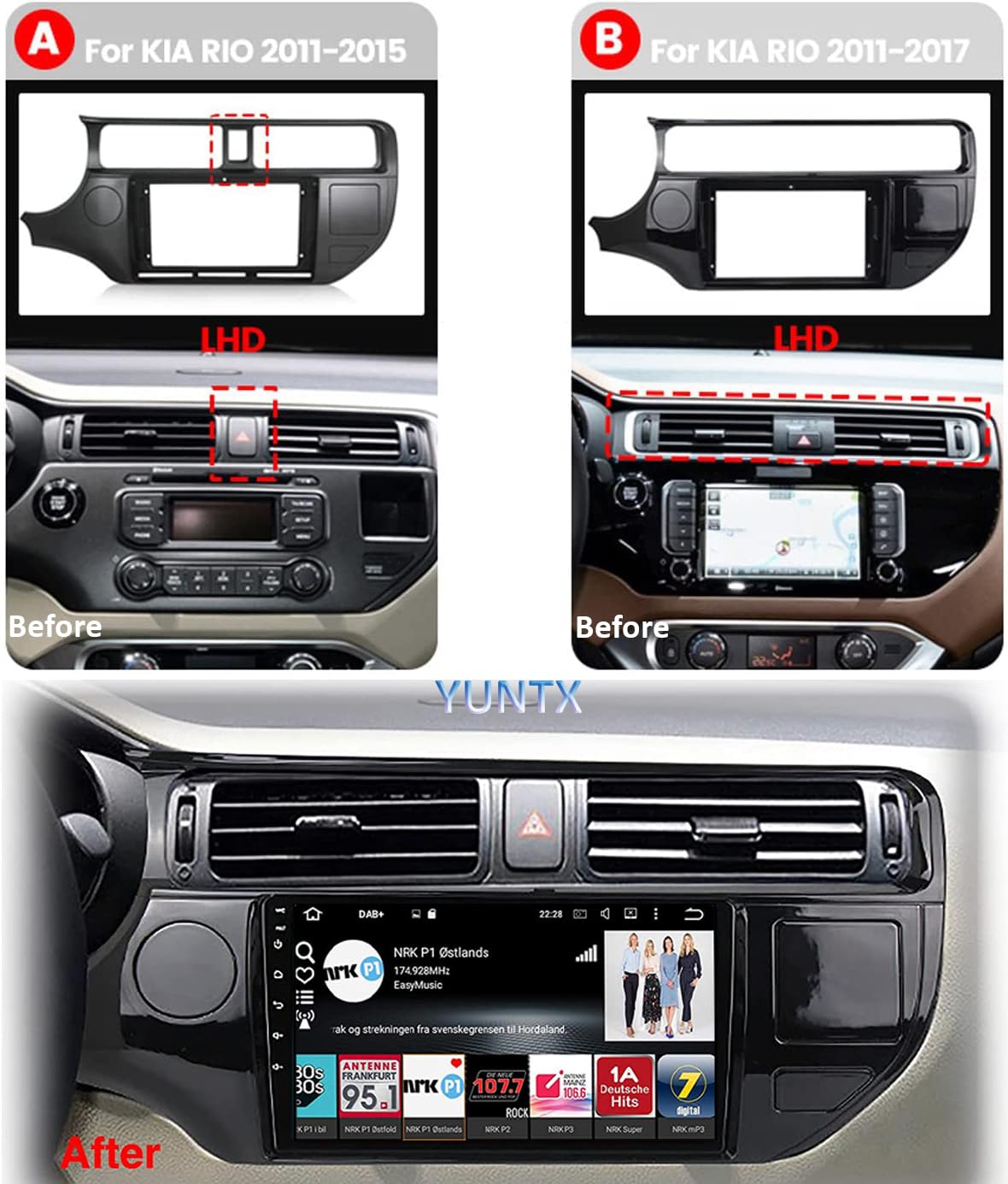 [4+64G]Android 16 2 Din Radio con navigazione per Kia K3 Rio 2011-2015-[Integrato CarPlay/Android Auto/DSP/GPS/Bluetooth 5.0/MirrorLink/Controllo del volante]-IPS 9" Touch