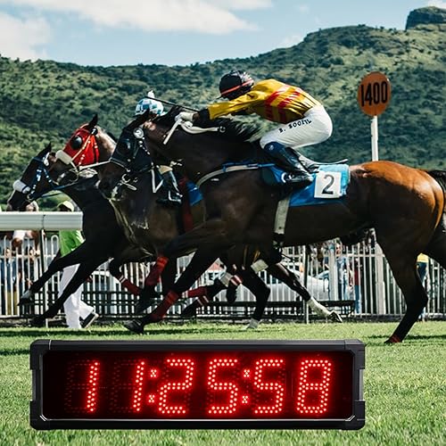 Miniatura 5 de YZ Reloj digital impermeable de 6 pulgadas de una o doble cara para exteriores, pantalla grande, reloj de carreras LED, cronómetro para eventos de