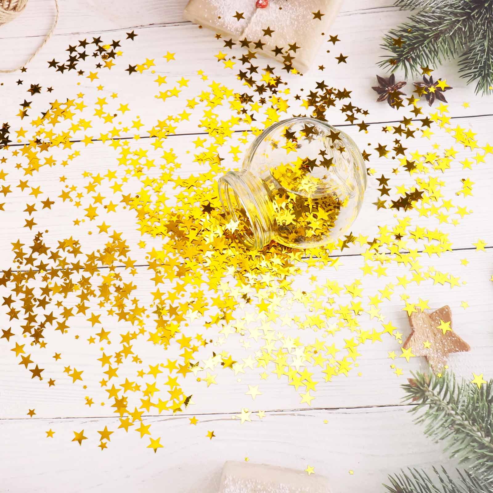 ParPix Glitzer-Sterne Konfetti – 3500 Stück In 3 Größen (3,6,10 Mm) Für Partys & Deko