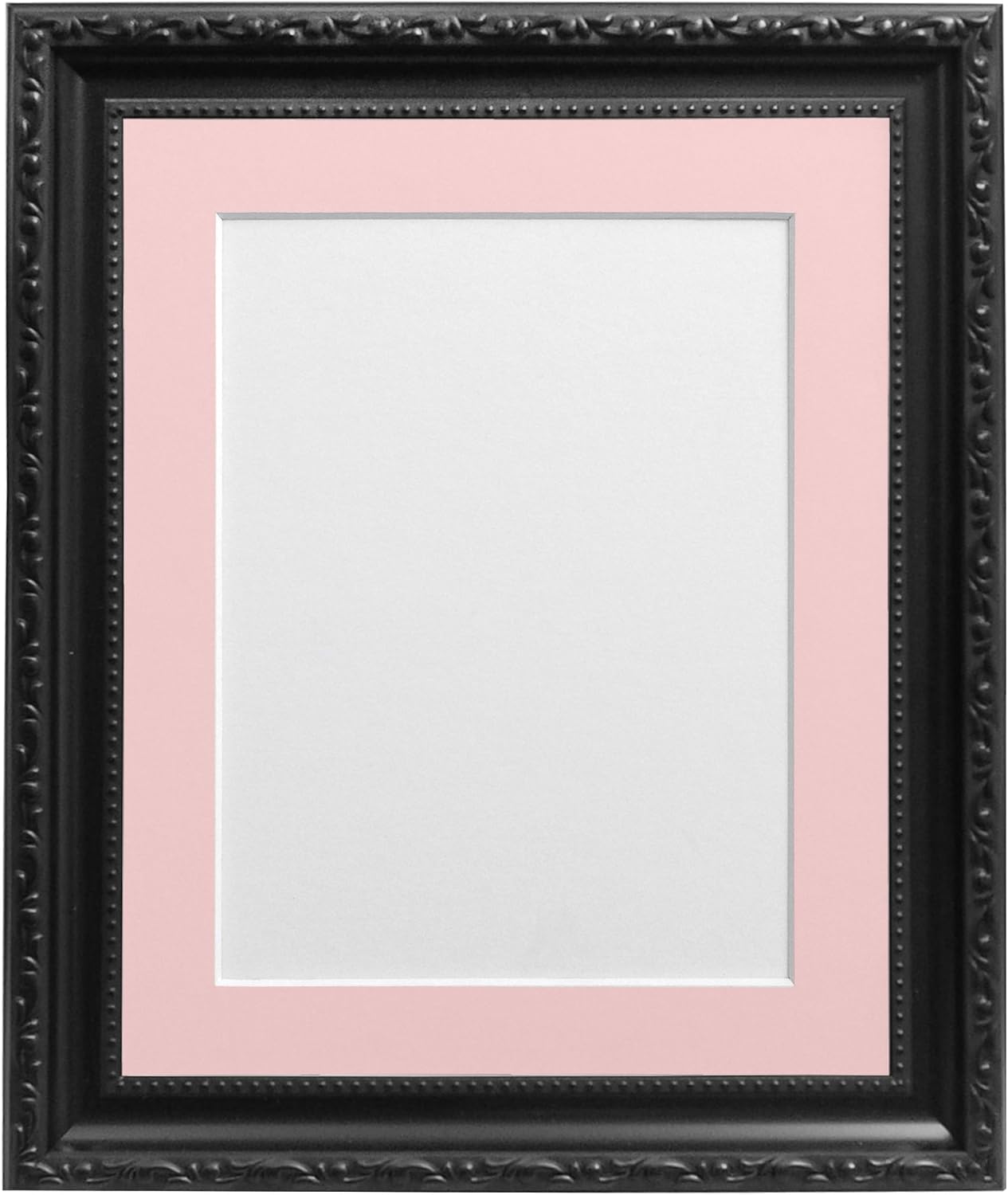 FRAMES BY POST Shabby Chic White Picture Photo Frame with White Mount 20 x 16 for for Image Size 16 x 12 (Plastic Glass)