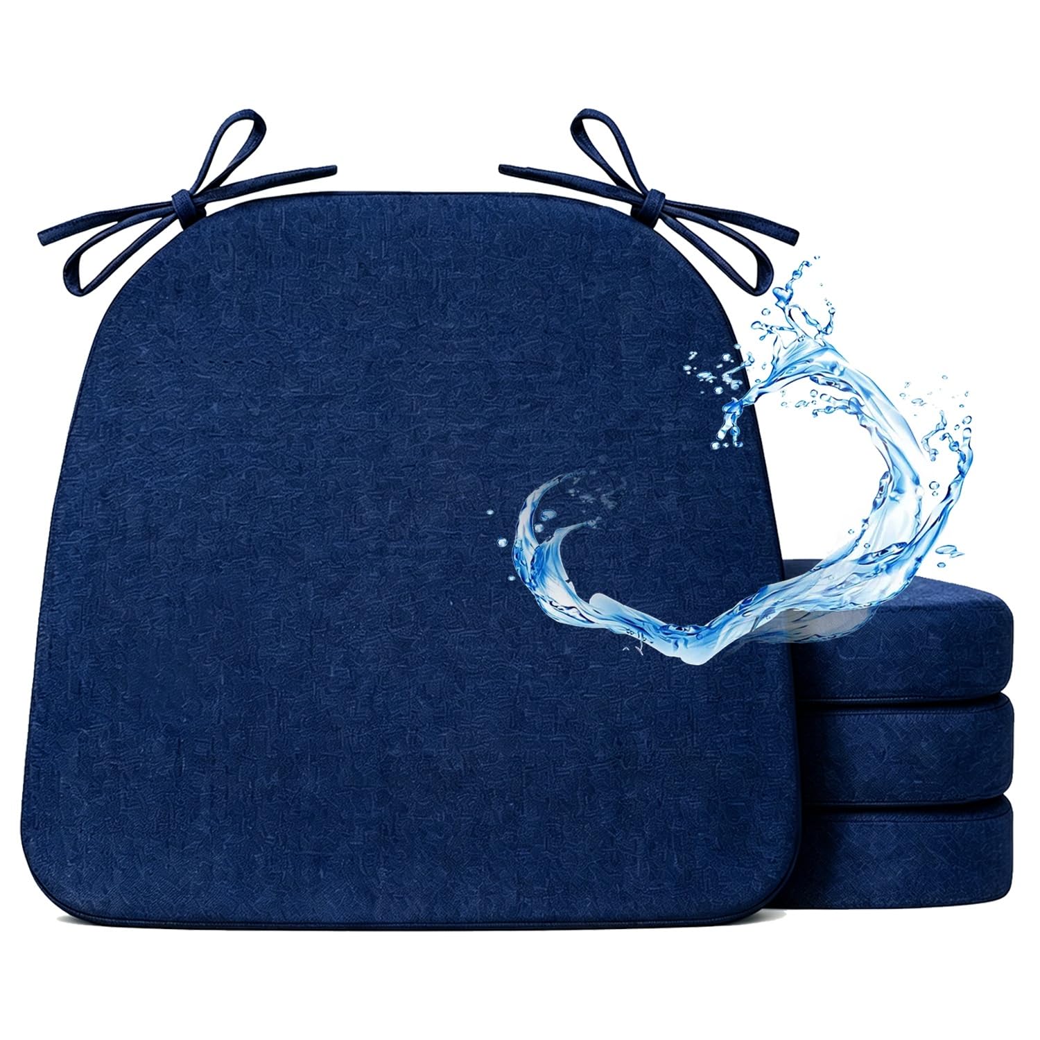 Cafusesdd Cafusedd 4-Psc Outdoor Chair Cushion Covers Waterproof, Anti-Slip with Ties Dining Chair Covers, Patio Chair Cushions for Patio Furniture/Indoor(NavyBlue,19''*17'')