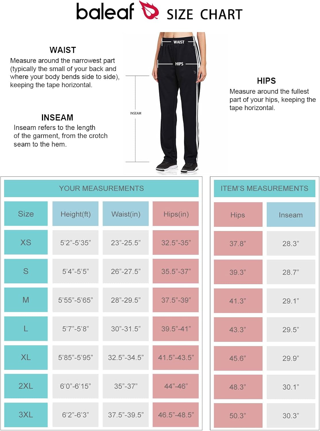 baleaf Women's Track Pants Athletic Jogging Sweatpants Zipper Pockets Warm-Up Sports Running Pants - Image 6