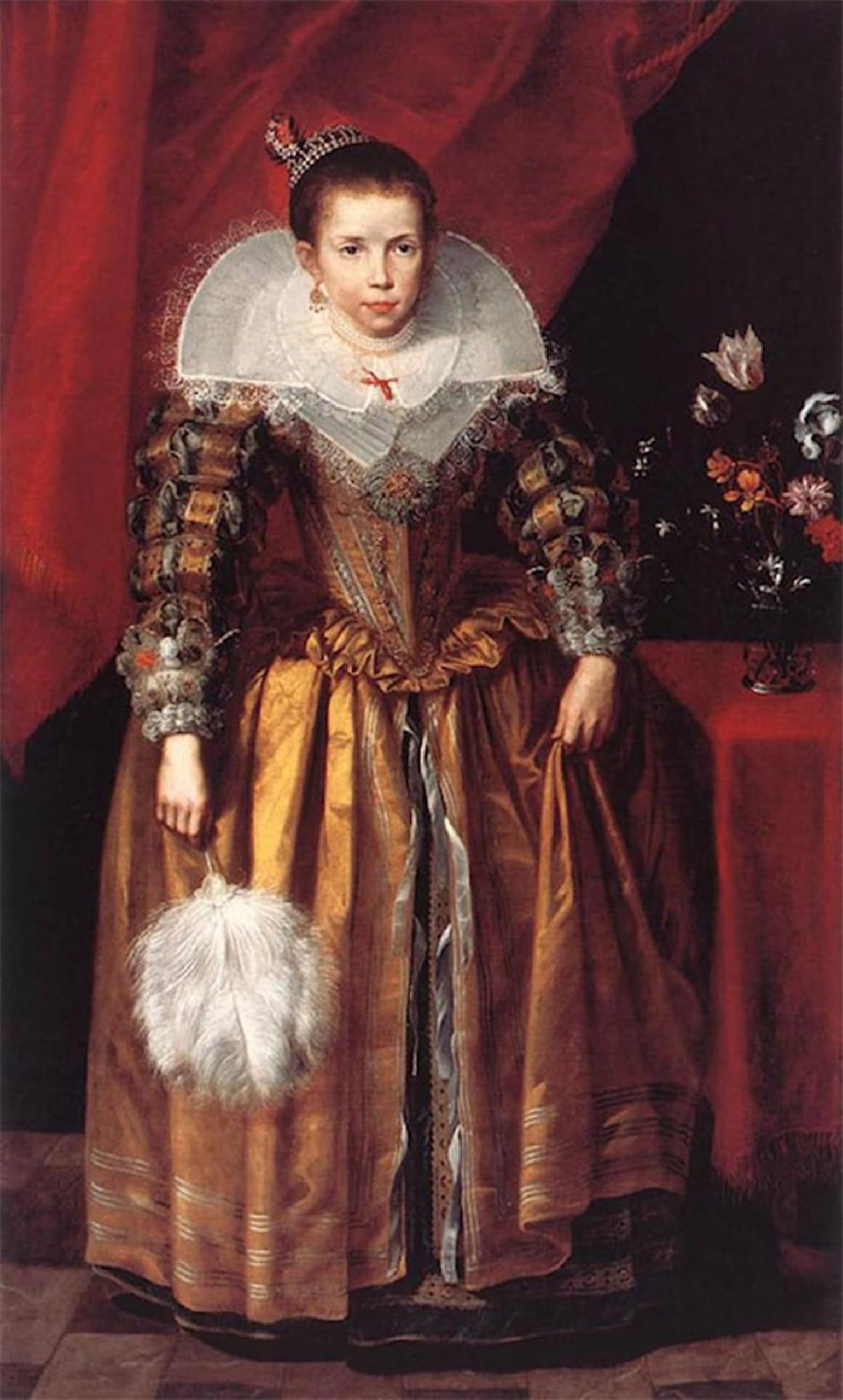 ARTXLXXBN Famous Print Painting Colorful Art Print Portrait of a Girl at the Age of Cornelis De Vos Canvas Art Decorations for Home Decor 60x90cm