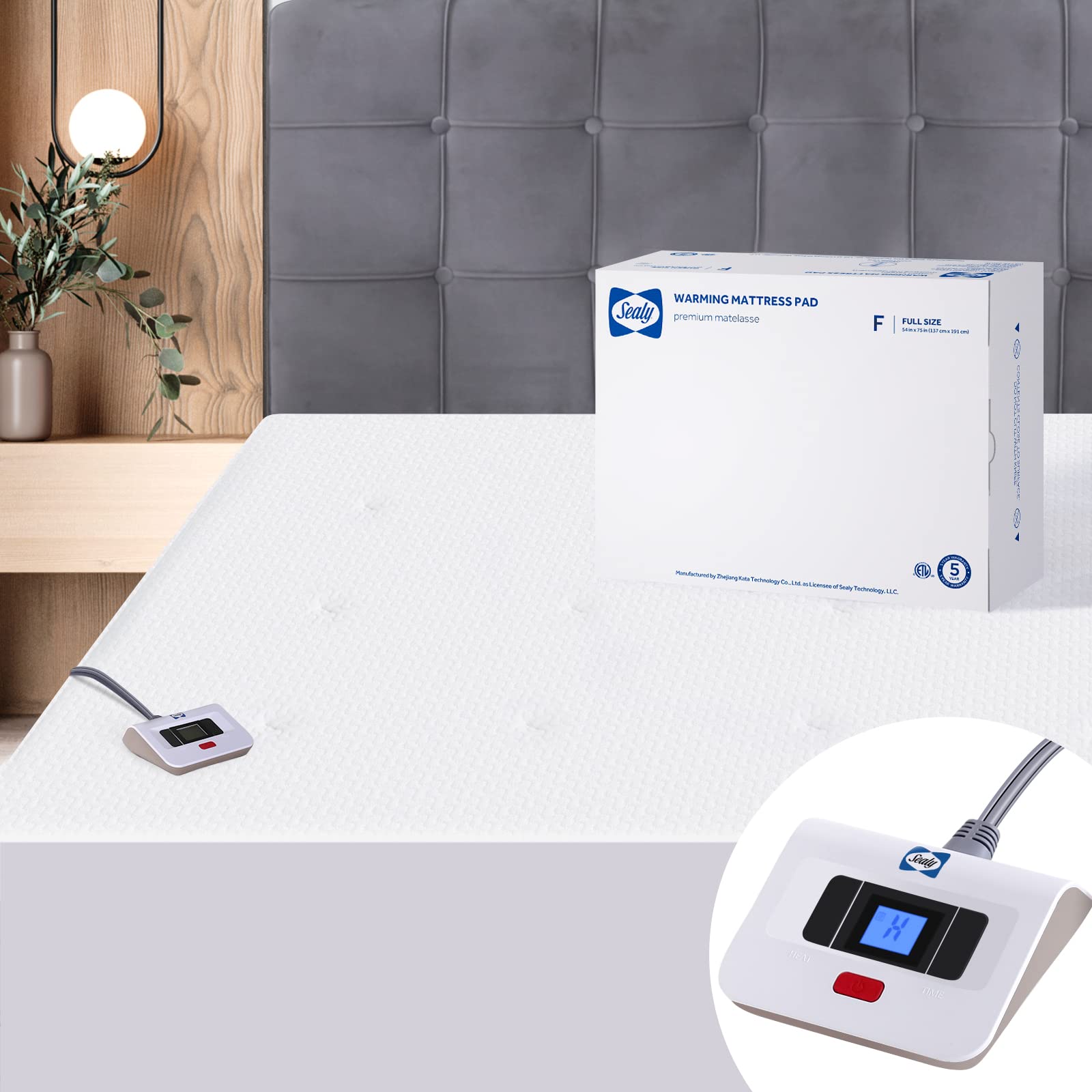 Sealy Heated Mattress Pad Full Size 54x75 Inch, Zone Heating Electric Bed Warmer with Deep Pocket, 10 Heat Setting Controller & 1-12 Hours Auto Shut Off, Knitted Breathable Heated Mattress Cover-image-45