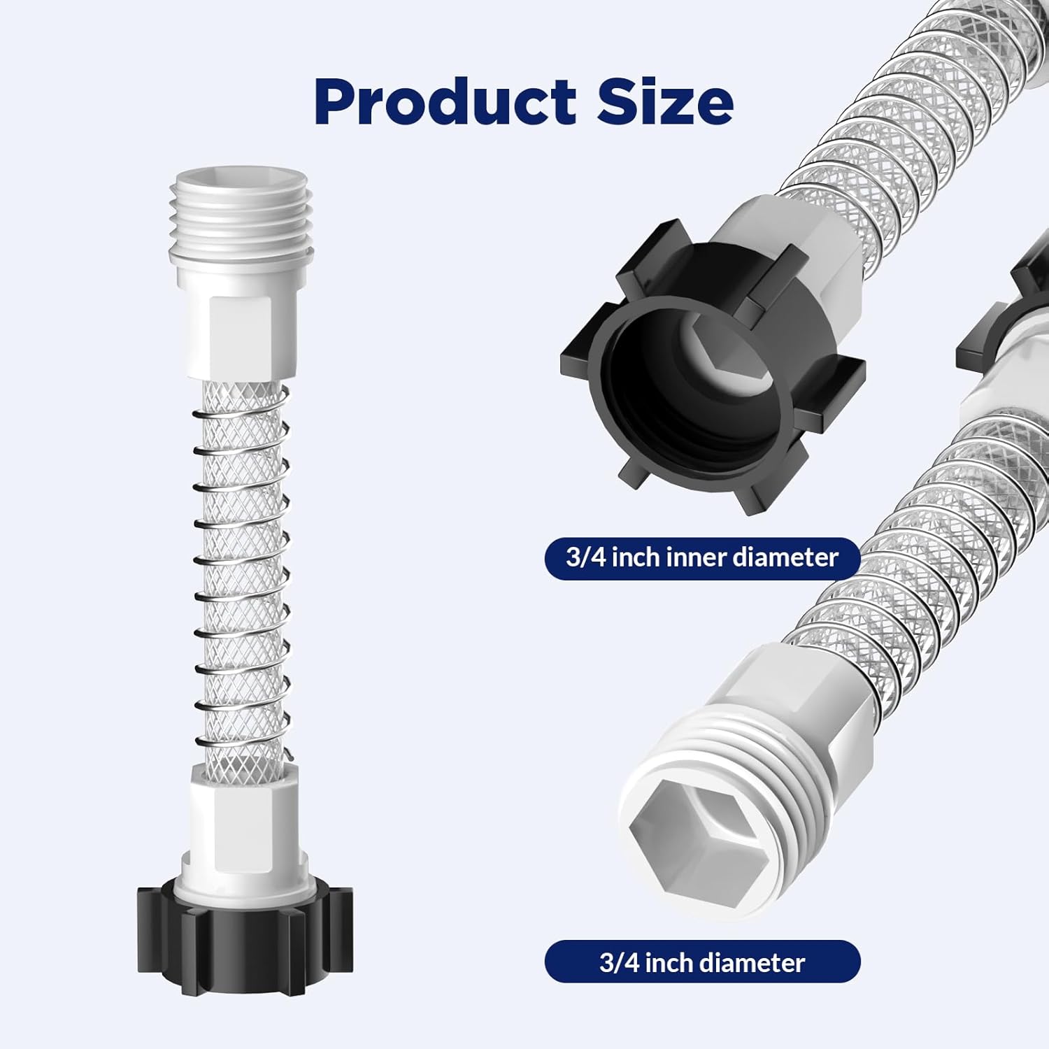 Membrane Solutions Flexible Hose Protector - Eliminates Hose Crimping and Straining at Faucets and Water, Suit for RV, Garden & Car Wash Hose Extension Adapter, 2 Pack