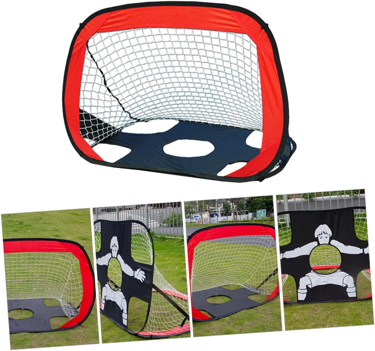 Mikinona Outdoor Portable Soccer Goal Set for Boys and Girls Foldable Football Gate Net Lightweight Frame for Backyard Play and Training