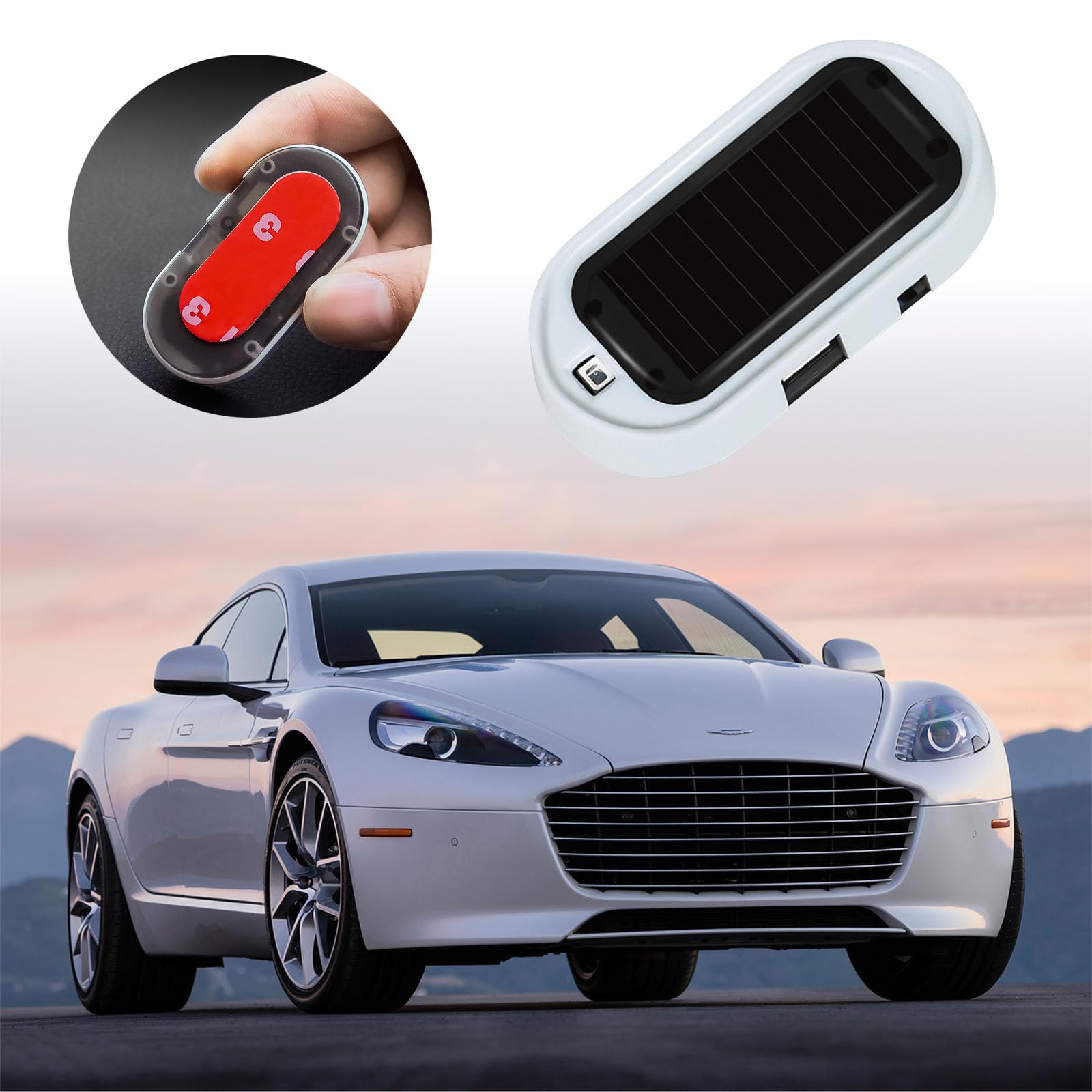 Solar Auto Alarmanlage Anti-Diebstahl Blinklampe - Dummy-Alarm-System mit blinkender roter LED