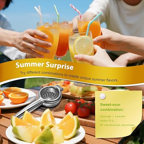 Miniatura 6 de Exprimidor de limón,Exprimidor de mano de acero inoxidable resistente con tazón grande,Exprimidor de prensa manual Exprimidor de lima