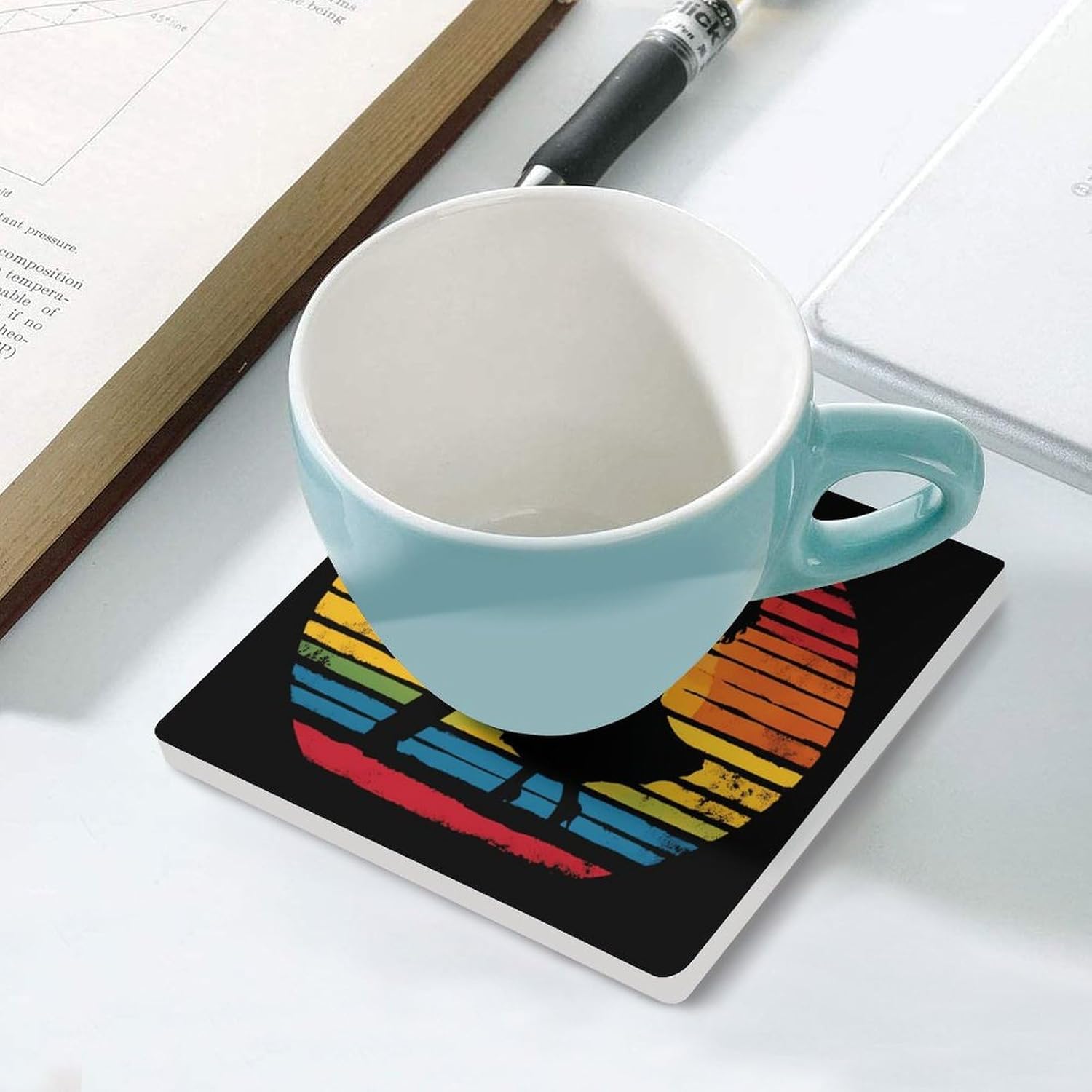 Salsa Dancing Dancer Vintage Ceramic Coasters Set Square Drink Coasters Table Coaster for Kitchen Desktop Decor